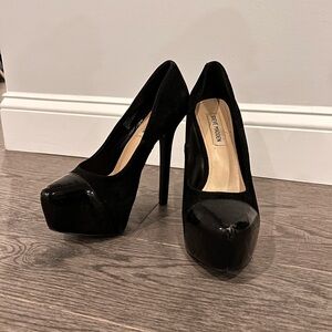 Steve Madden Black Suede Platform Heels